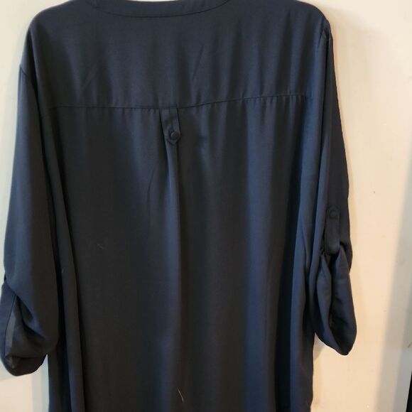 Torrid Harper Black Cuffed Sleeve Blouse with Mandarin Collar Size 3 - Picture 6 of 6